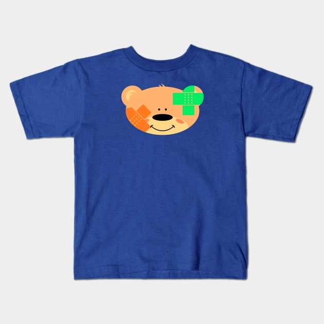 Teddy bear with Band Aid Kids T-Shirt by schlag.art